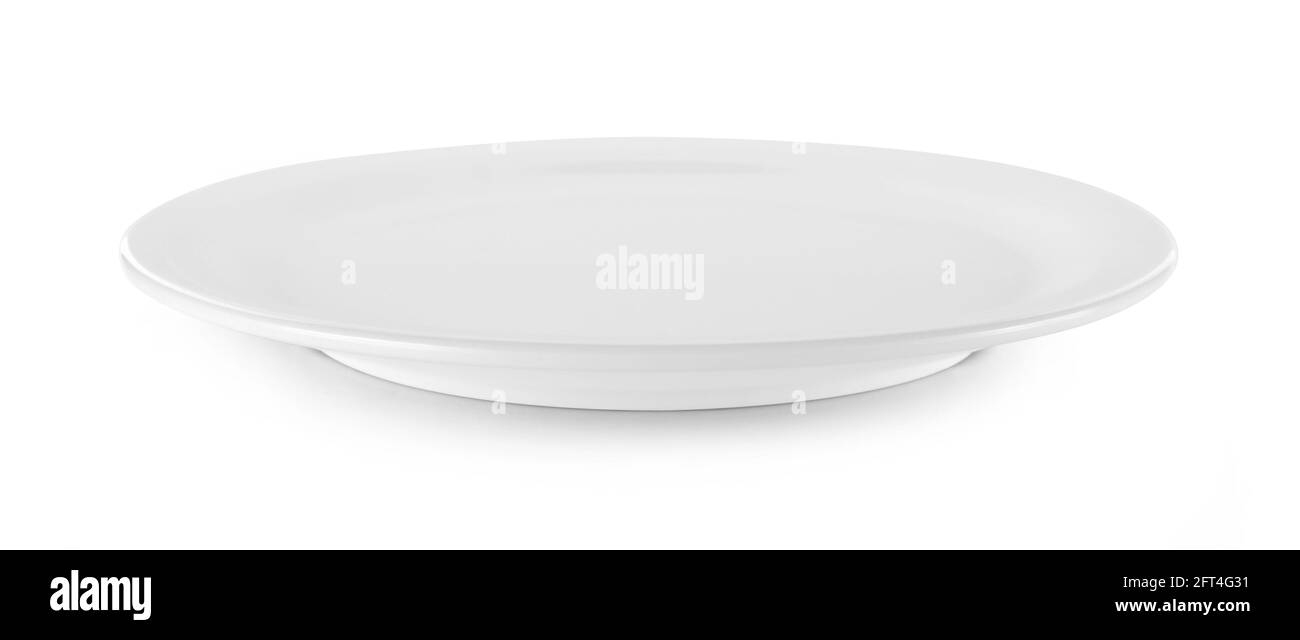 empty white plate isolated on white background Stock Photo - Alamy