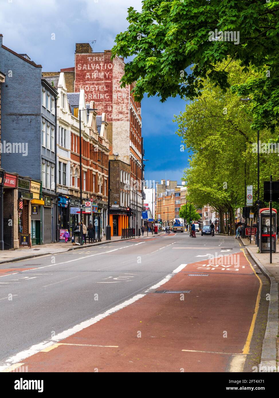 Old Street London under dark skies. Stock Photo