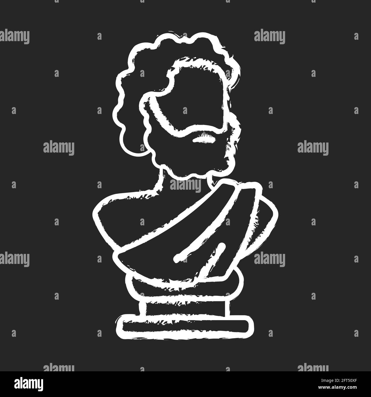 Ancient statue chalk white icon on black background Stock Vector Image ...
