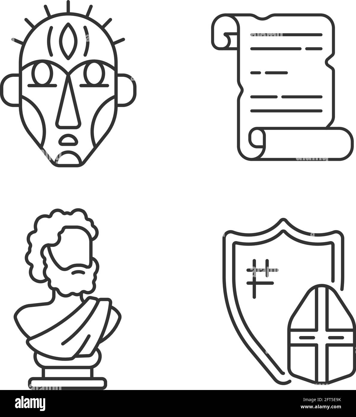 Exploring ancient lives linear icons set Stock Vector Image & Art - Alamy