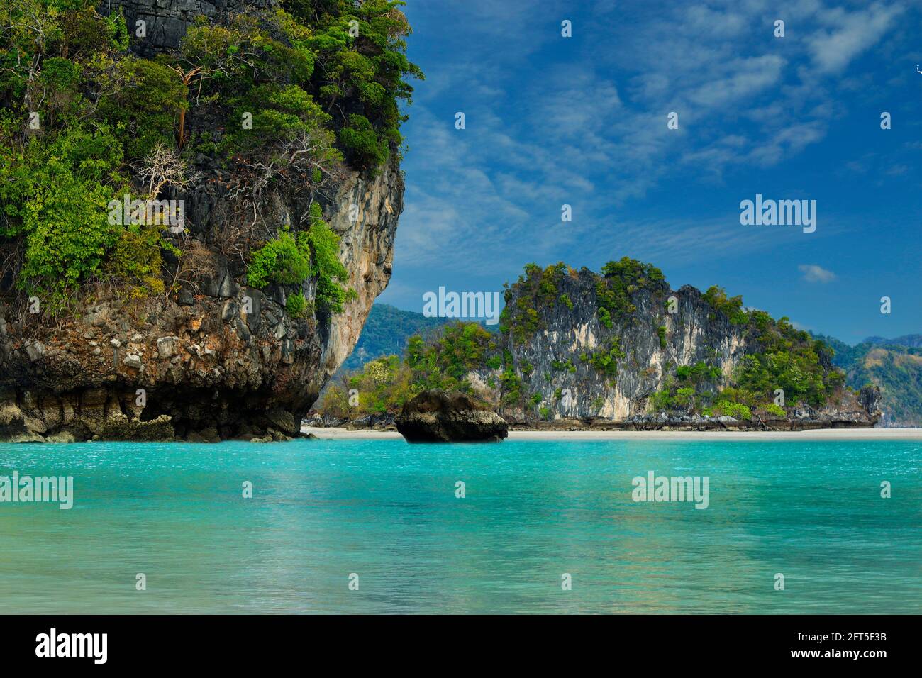 view of limestone island  in adamant sea in thailand Stock Photo