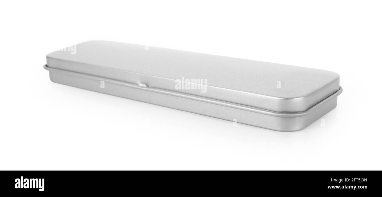 silver metal box isolated on white background Stock Photo Alamy