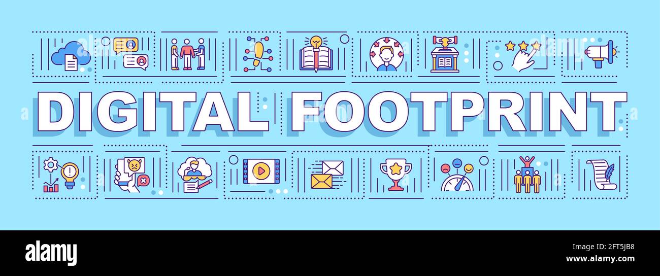 Digital footprint word concepts banner Stock Vector