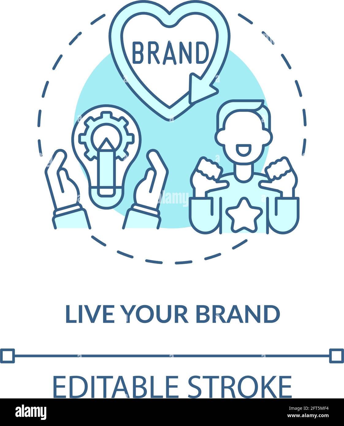 Live your brand blue concept icon Stock Vector