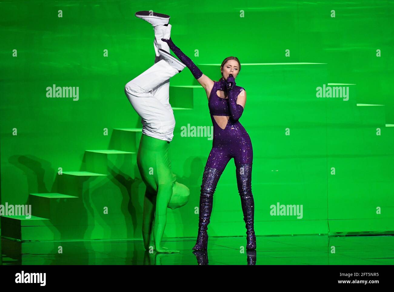 Participant Stefania of Greece performs during the Jury Grand Final dress  rehearsal of the 2021 Eurovision Song Contest in Rotterdam, Netherlands May  21, 2021. REUTERS/Piroschka van de Wouw Stock Photo - Alamy
