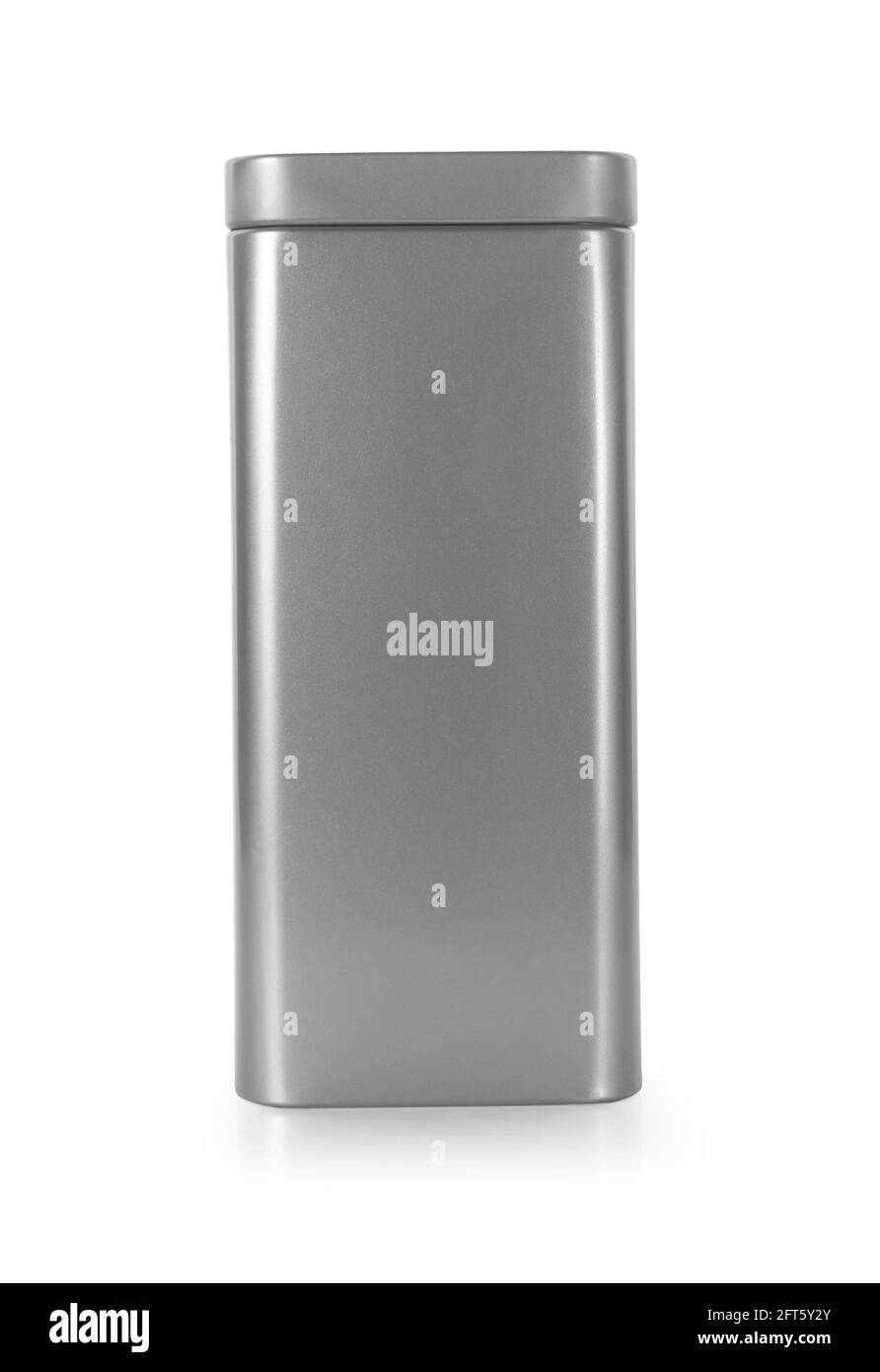 silver metal box isolated on white background Stock Photo Alamy