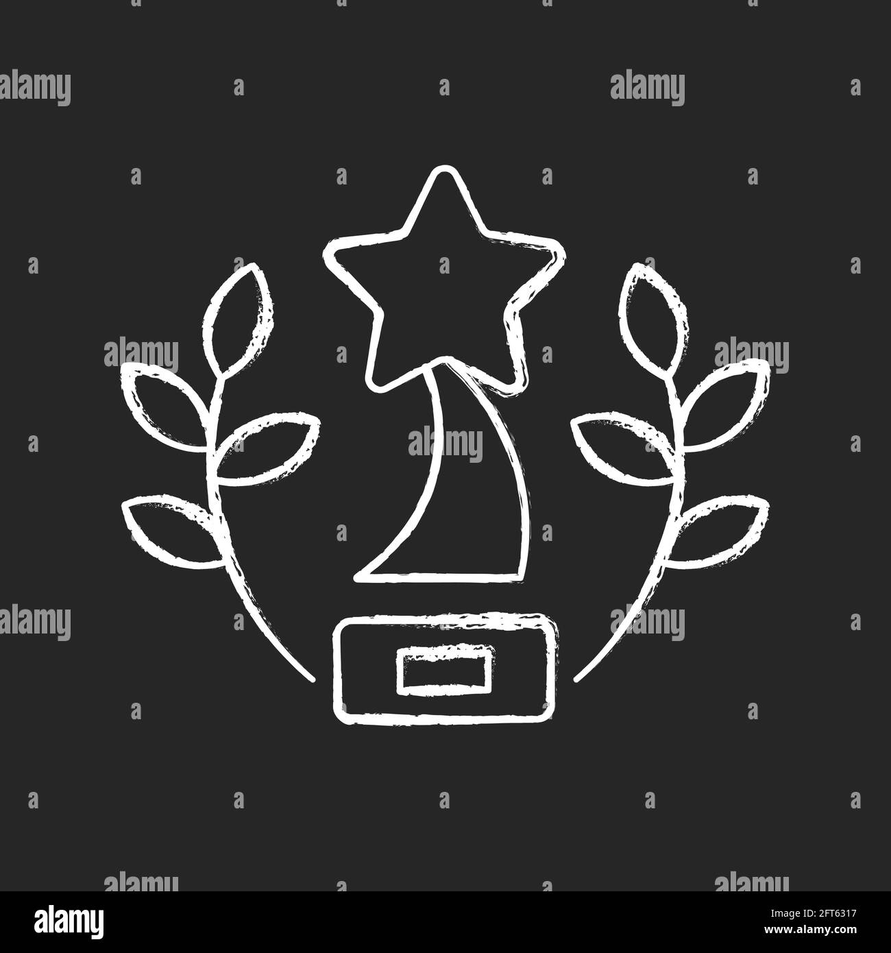 Award-winning content chalk white icon on black background Stock Vector ...