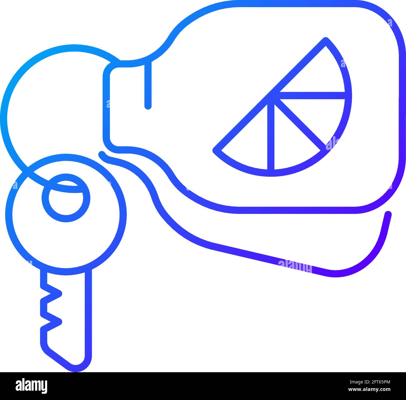 Branded keyring gradient linear vector icon Stock Vector