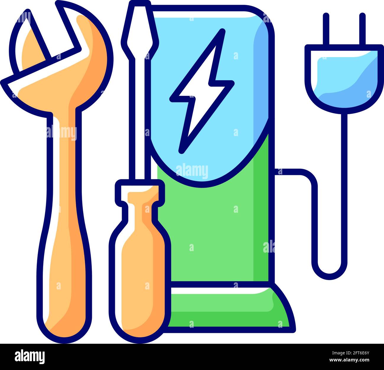 Charging station maintenance RGB color icon Stock Vector Image & Art ...
