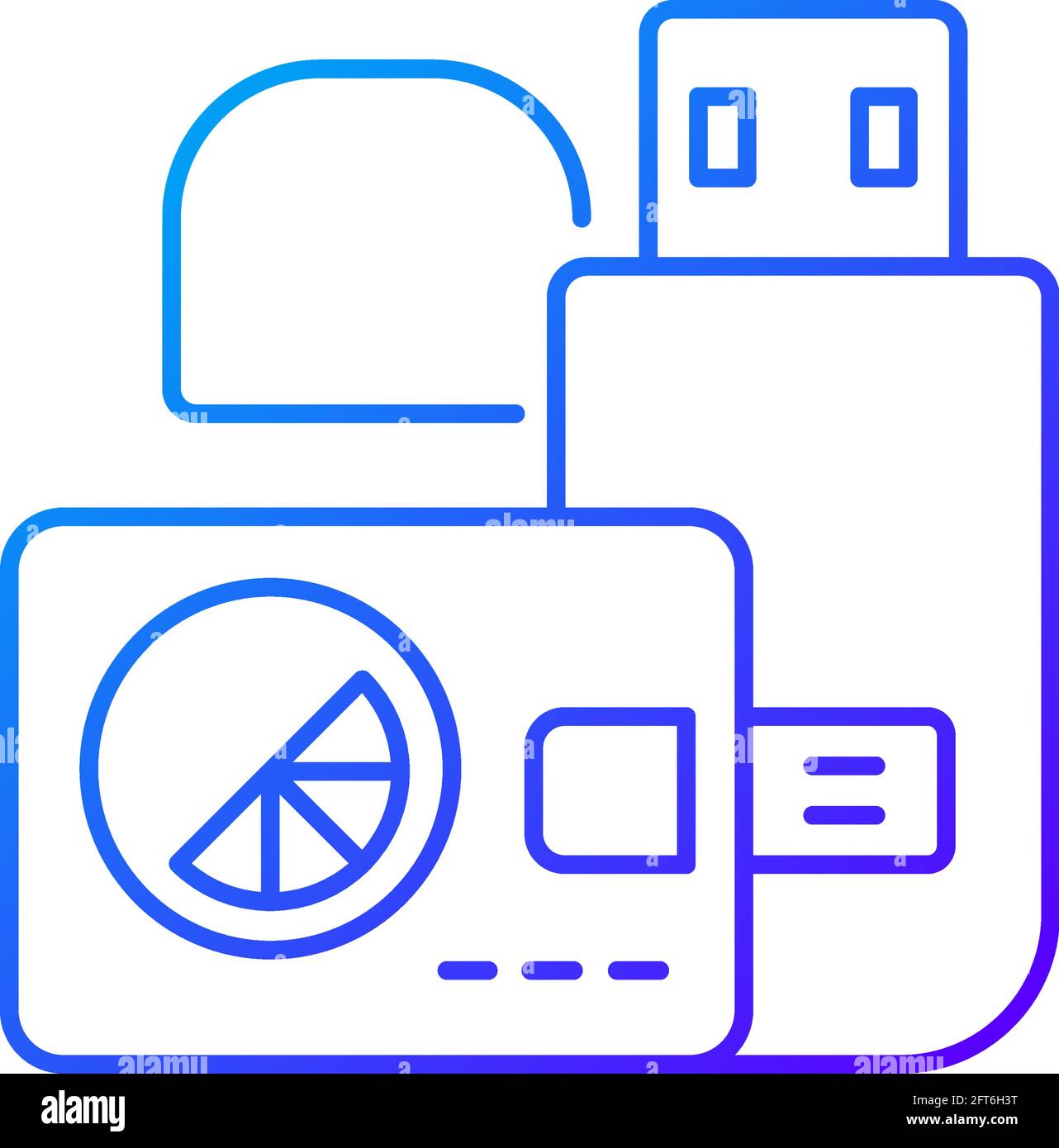 Branded flash cards gradient linear vector icon Stock Vector