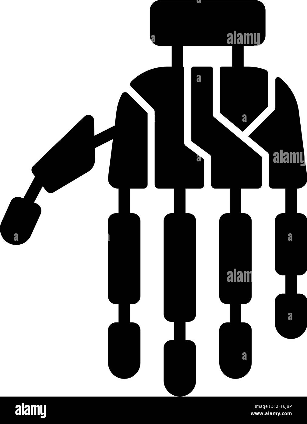 Bionic limb black glyph icon Stock Vector