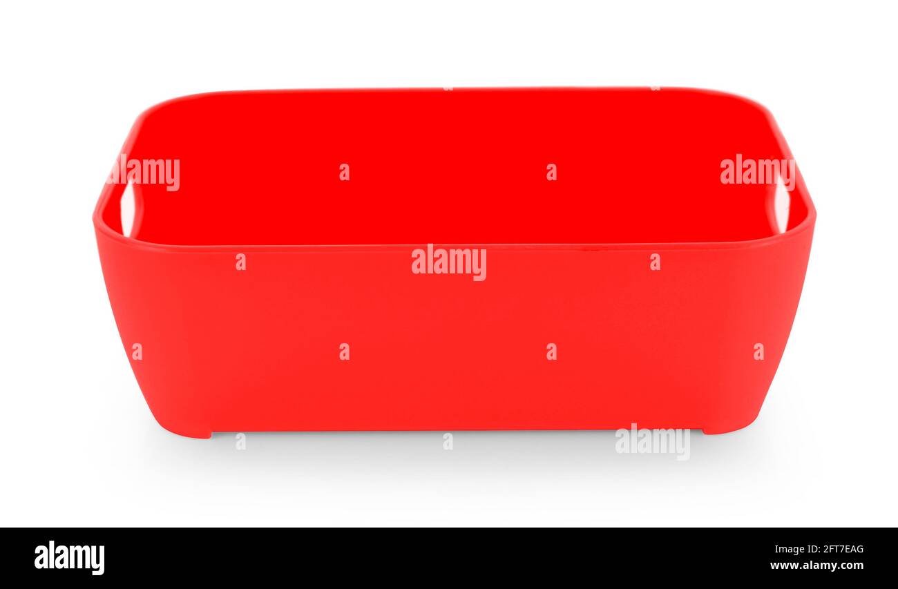 plastic empty bowl on white background Stock Photo