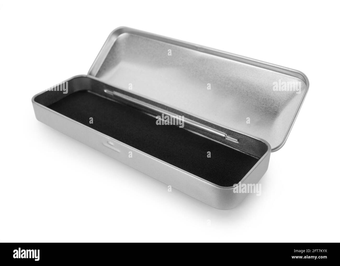 silver metal box isolated on white background Stock Photo Alamy