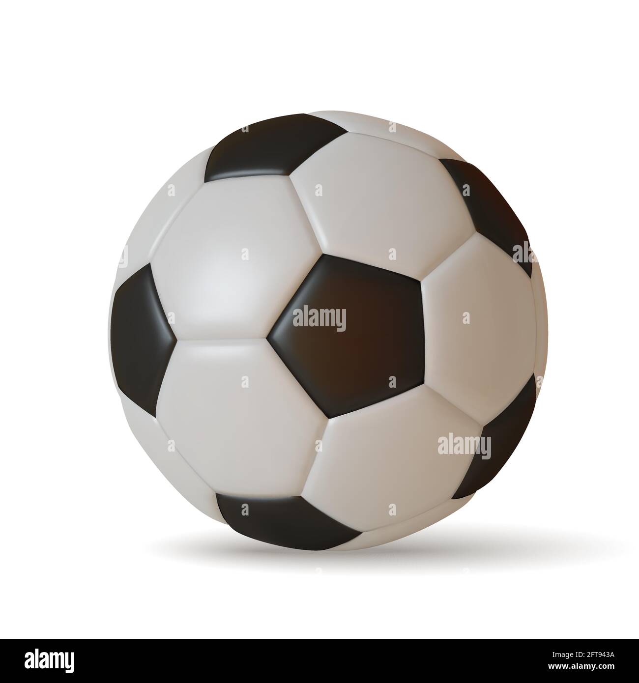 Soccer ball 3D realistic isolated on white background. vector Stock Vector