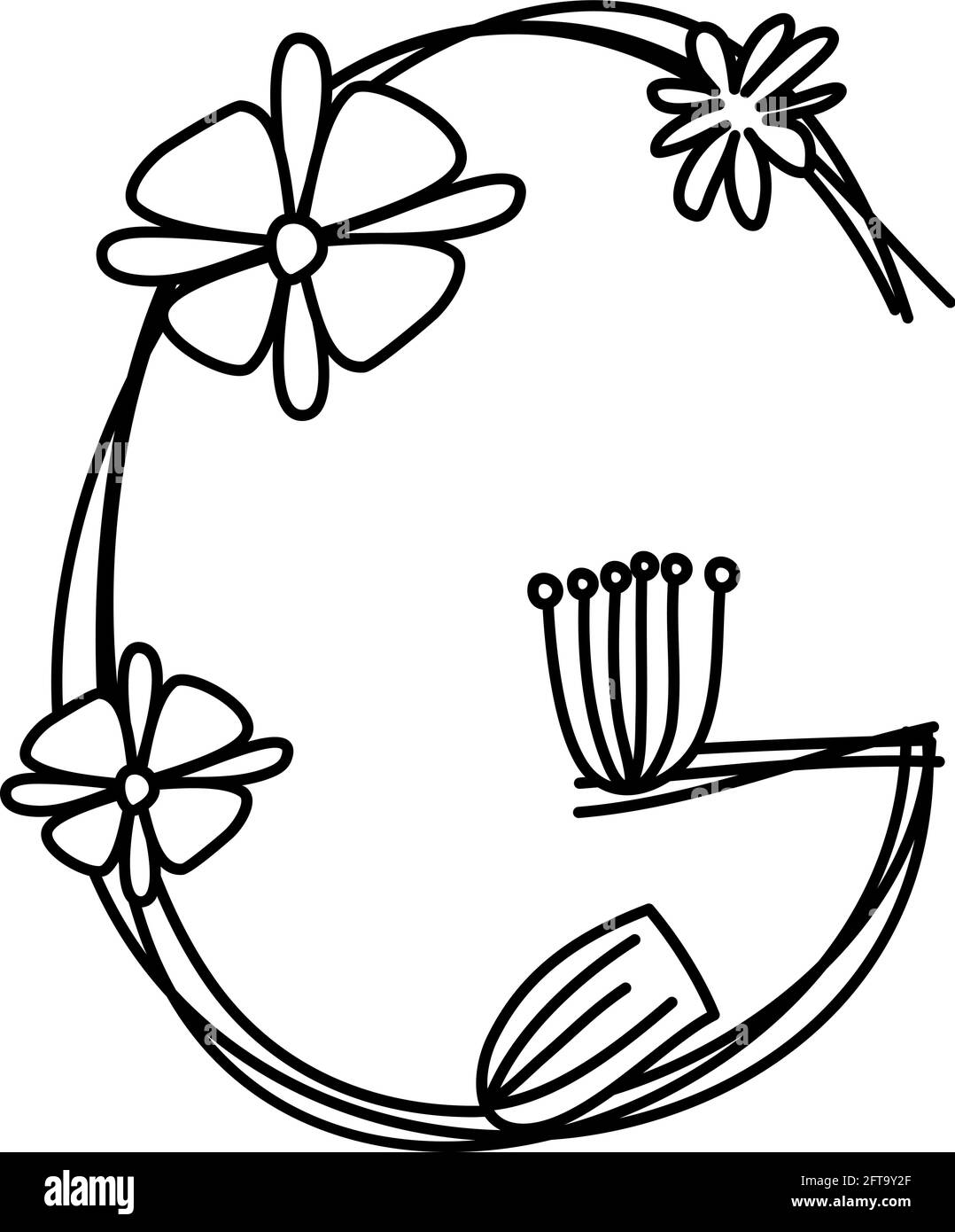 Vintage floral bold Letter G logo spring. Classic Summer Letter Design ...