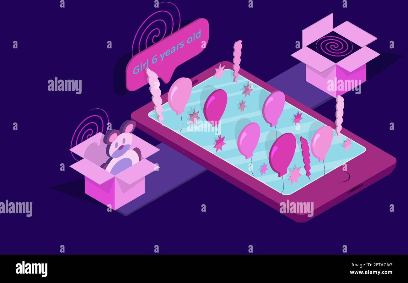 Isometric composition.New technologies.Gadgets Stock Vector