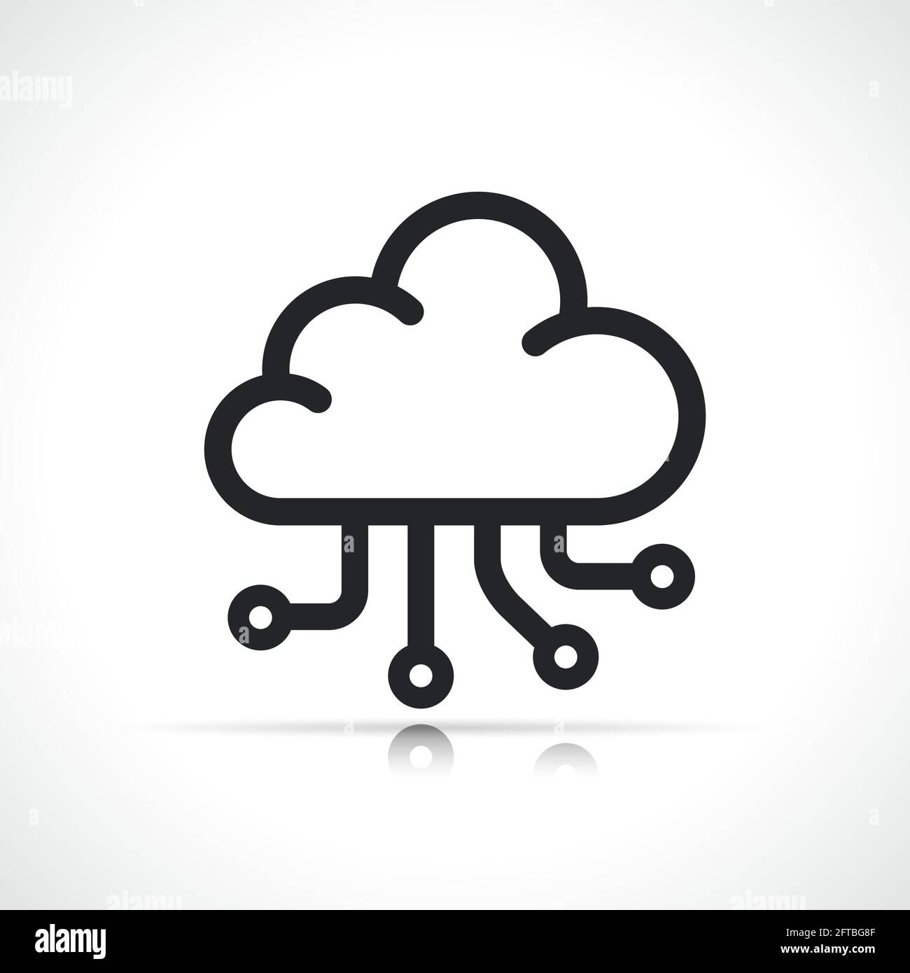 hosting cloud line icon isolated modern design Stock Vector