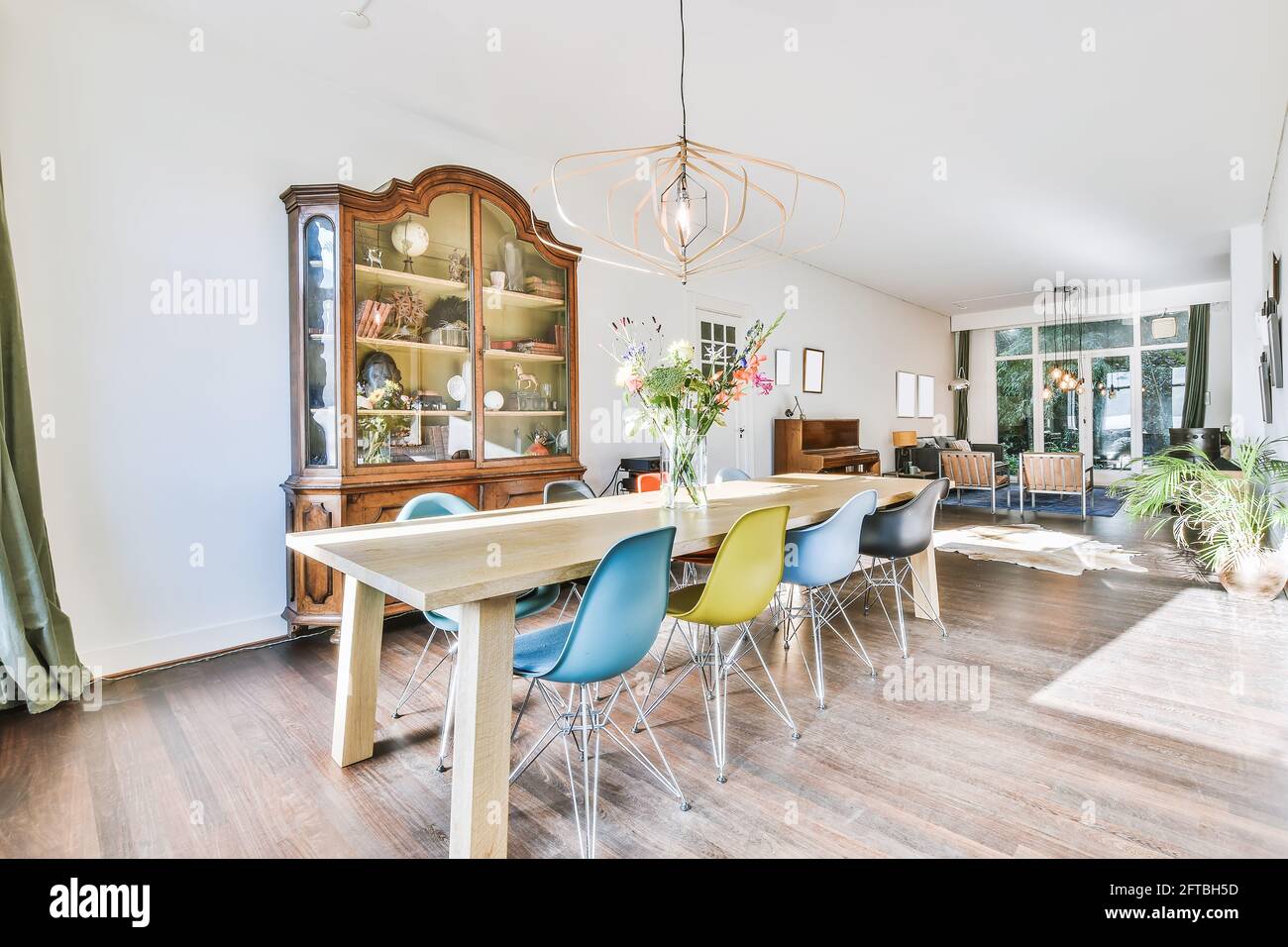 Modern dining room in a luxury house with individual design Stock Photo ...