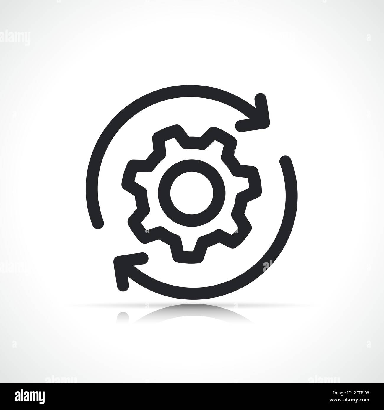 reset or update gear line icon isolated Stock Vector