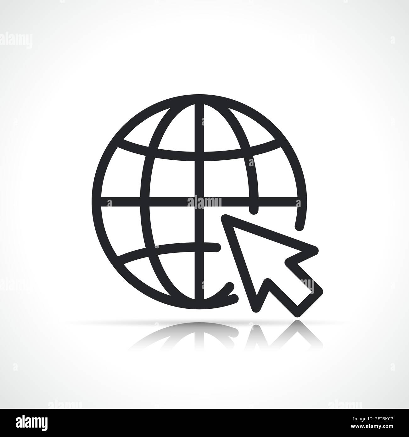globe and mouse cursor icon isolated design Stock Vector