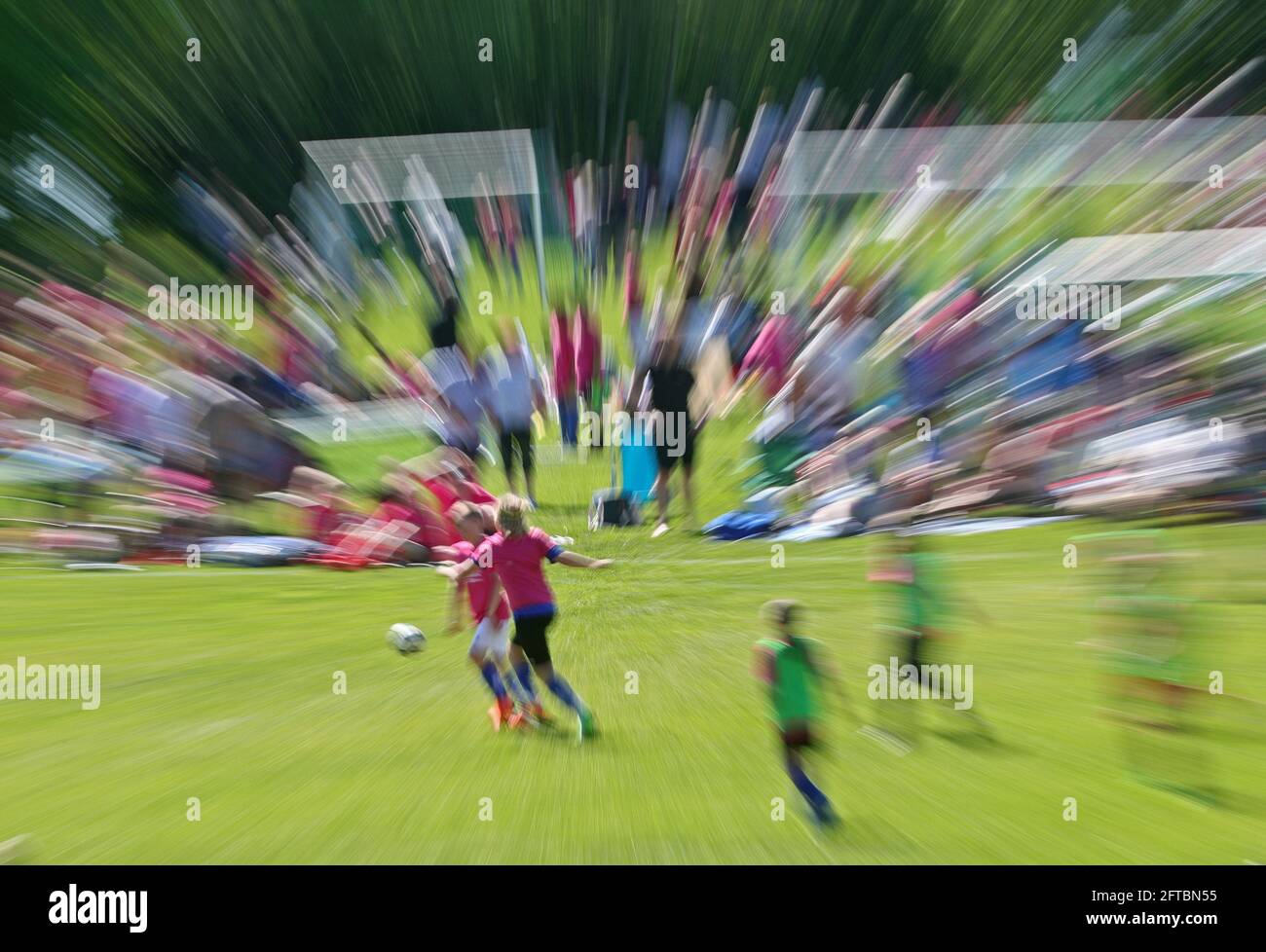 Match during a youth soccer tournament Stock Photo Alamy