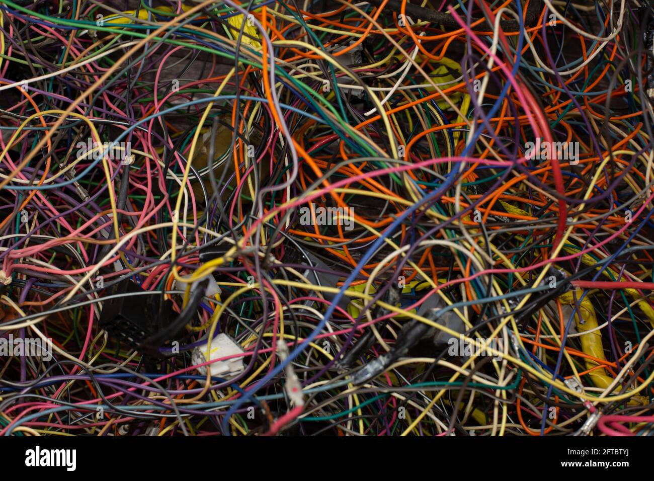 Closeup shot of colorful wires for wallpaper and background Stock Photo ...