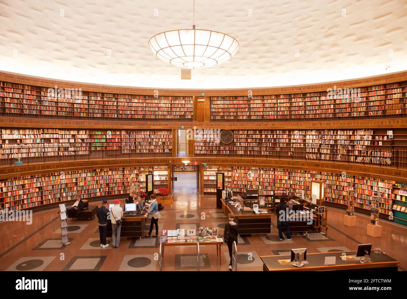 Sweden, Stockholm - Interior of Stockholm City Library. Stock Photo