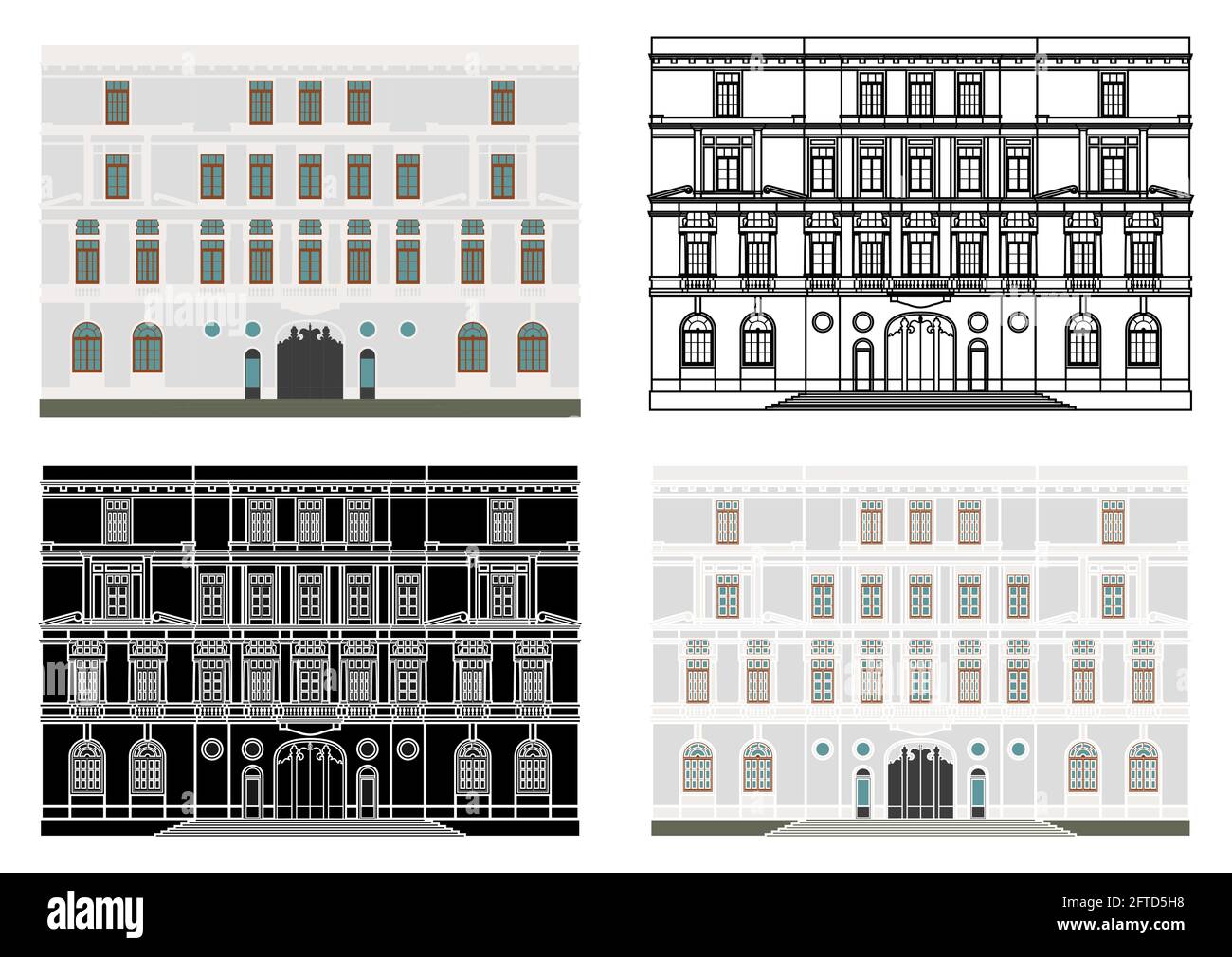 Cultural Heritage House in Belo Horizonte, Brazil Stock Vector