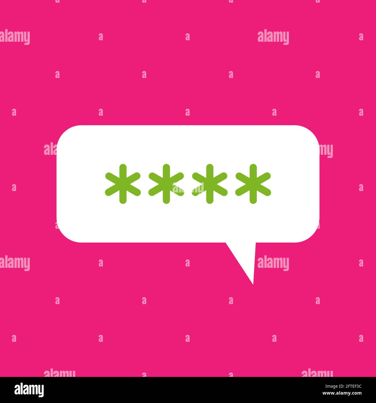 four asterisks footnote in white bubble icon. Password, parol, chat ban ...