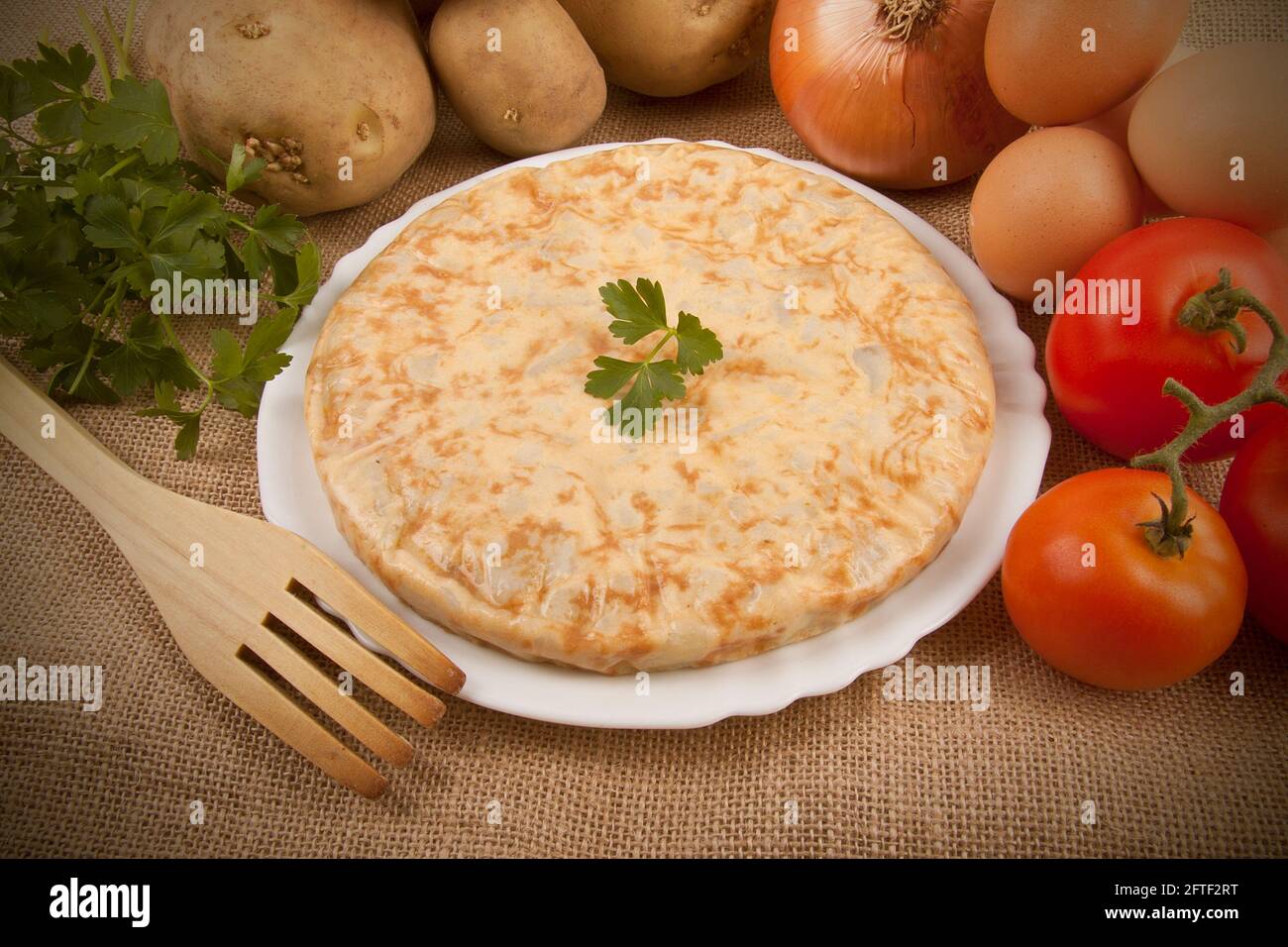 spanish potato omelette Stock Photo