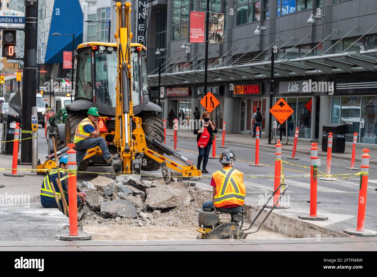 Construction site in the Bloor and Dundas Streets intersection in the
