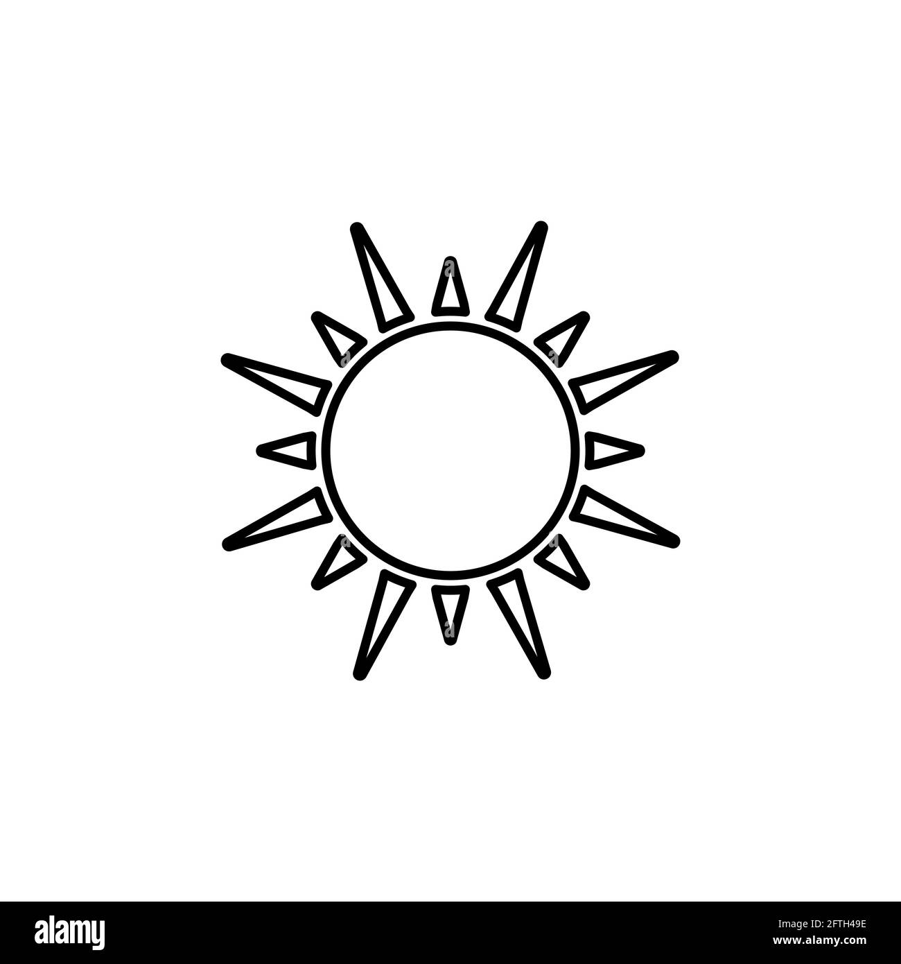 Sun, summer outline vector icon. Line summer and sun vector icon Stock ...