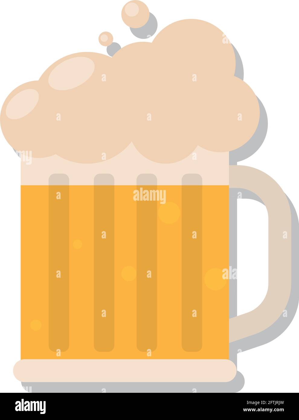 Isoalted beer glass with foam Vector illustration Stock Vector Image ...