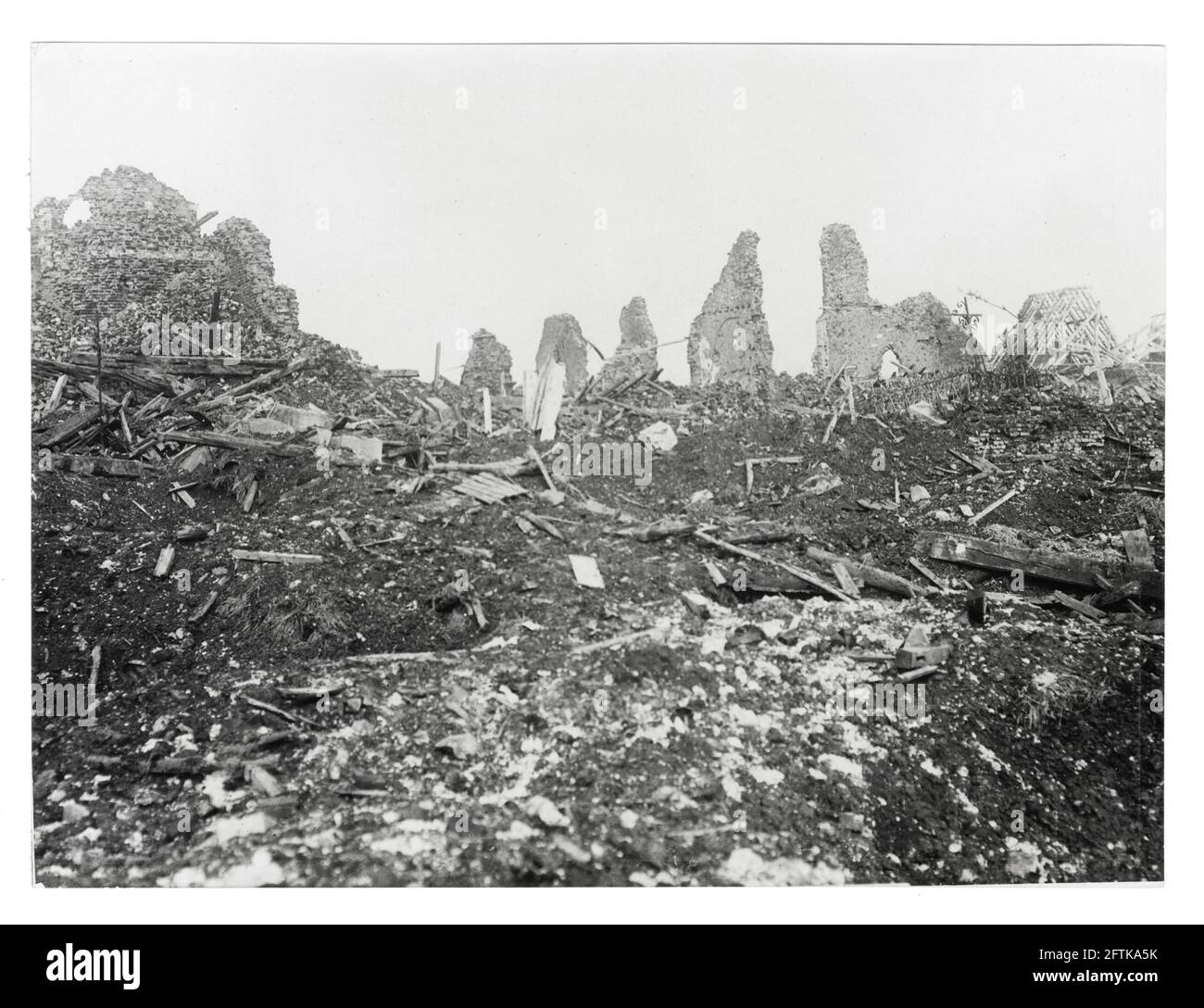 World War One, WWI, Western Front - View of ruins in Thilloy,  Baupaume, Pas-de-Calais Department, Hauts-de-France, France Stock Photo