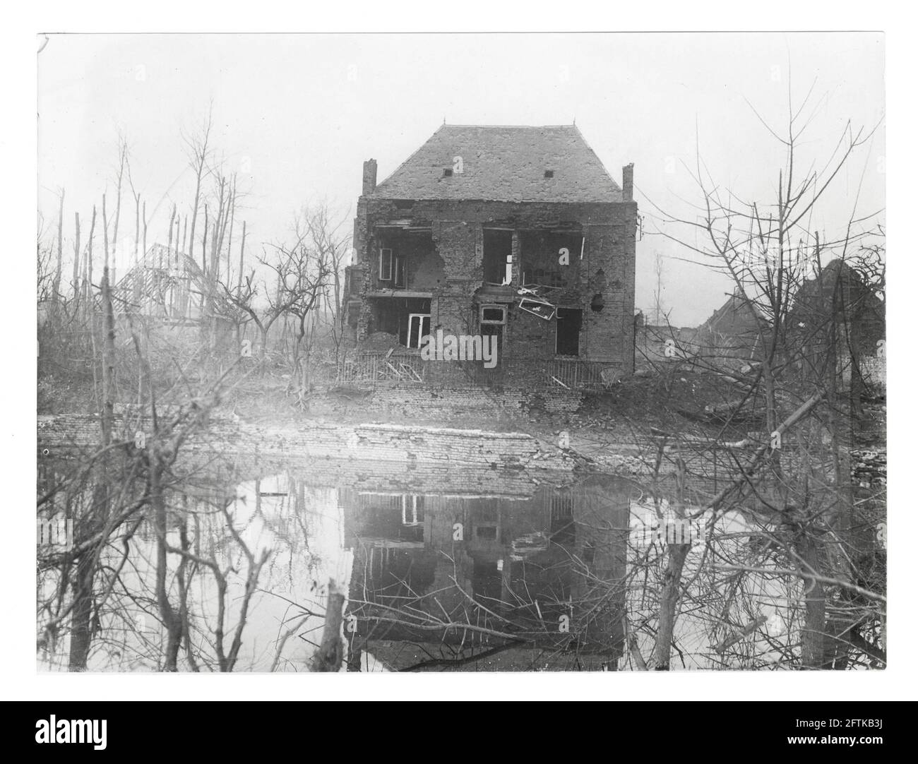World War One, WWI, Western Front - Ruins of a house in Le Barque, near Baupaume, Pas-de-Calais Department, Hauts-de-France, France Stock Photo