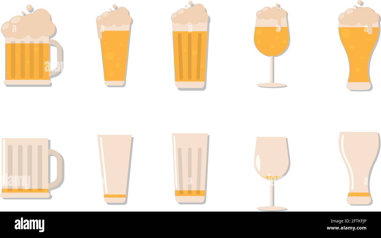 Isolated set of beer icons Vector illustration Stock Vector Image & Art ...