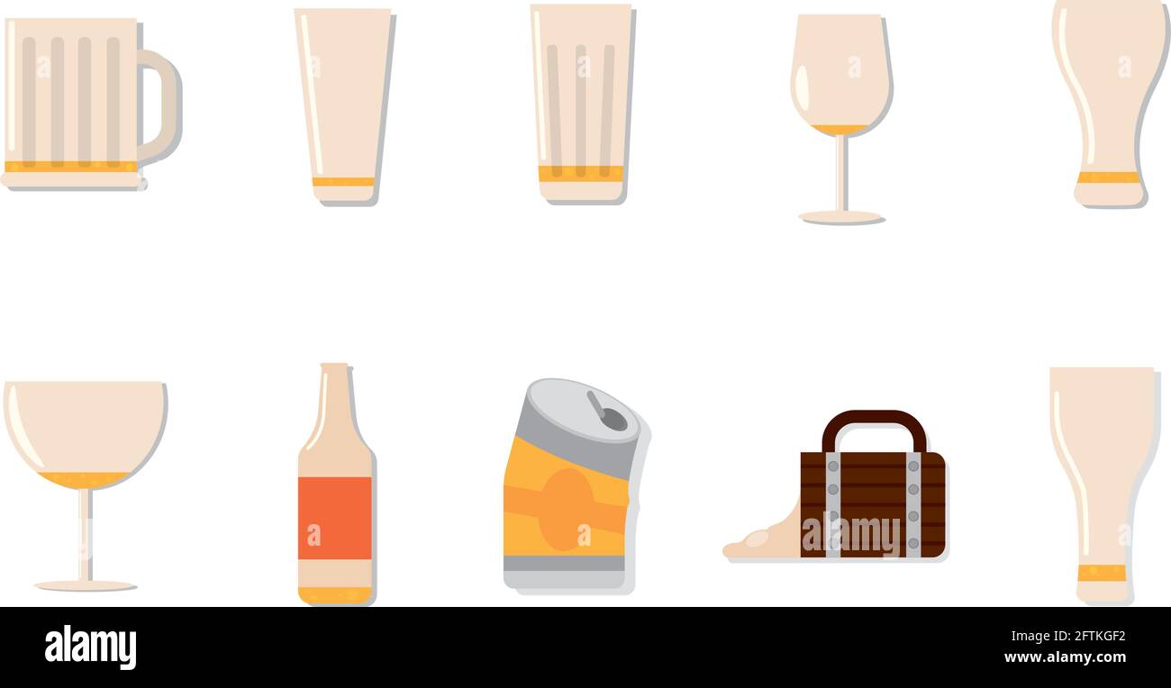 Isolated set of beer icons Vector illustration Stock Vector Image & Art ...