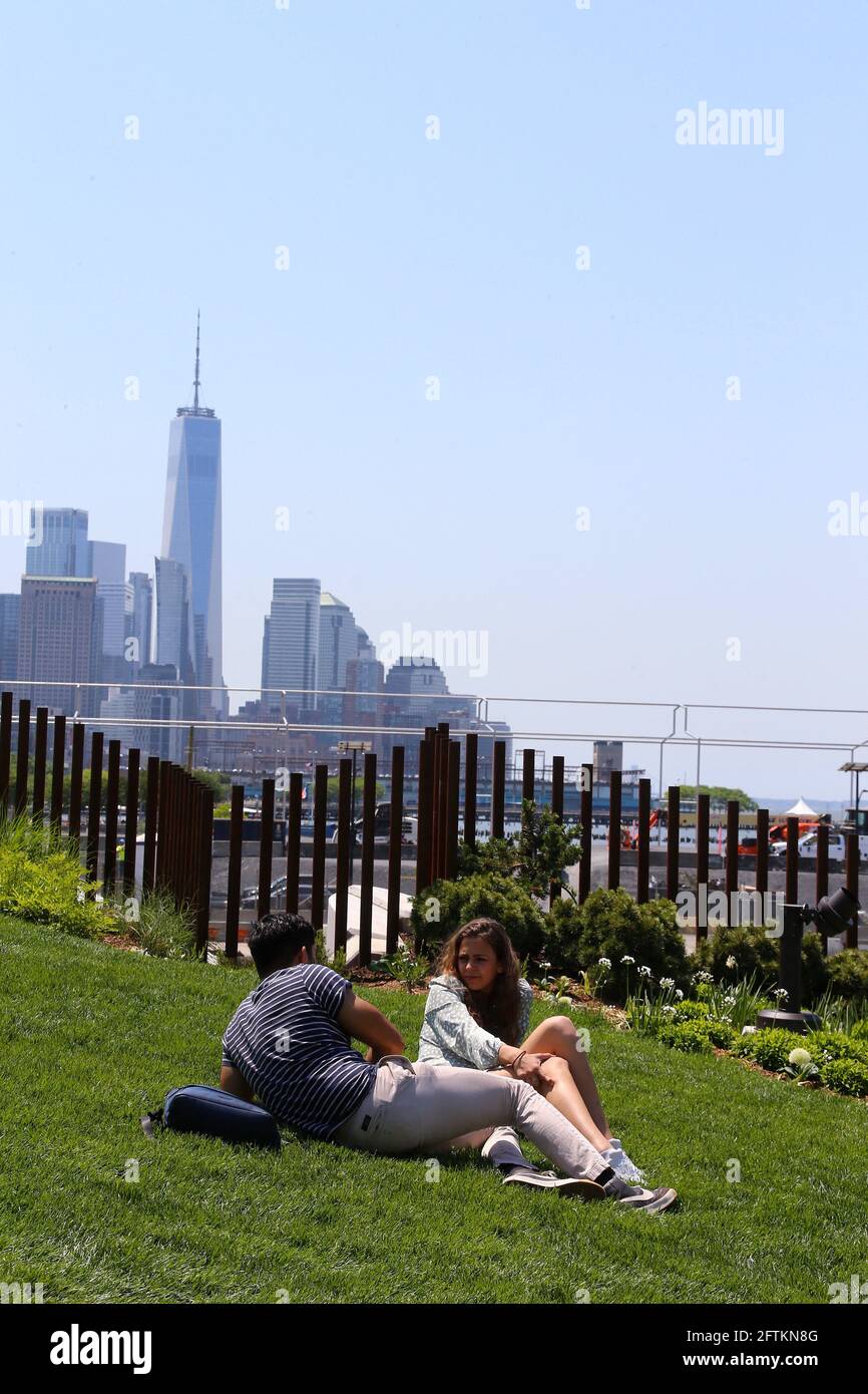 New NYC park 'Little Island' opens on the Husdon River Park created by Barry Diller and Diane Von Furstenberg for $260 Million in New York, NY on May 21, 2021.Photo by Charles Guerin/ABACAPRESS.COM Stock Photo