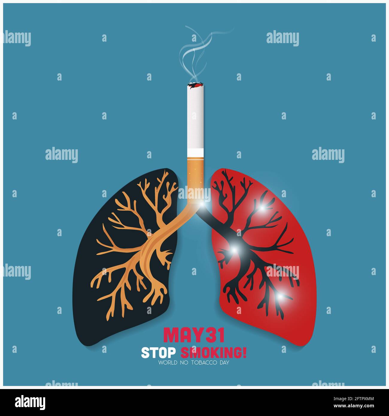 Concept of World No Tobacco Day. Stock Vector