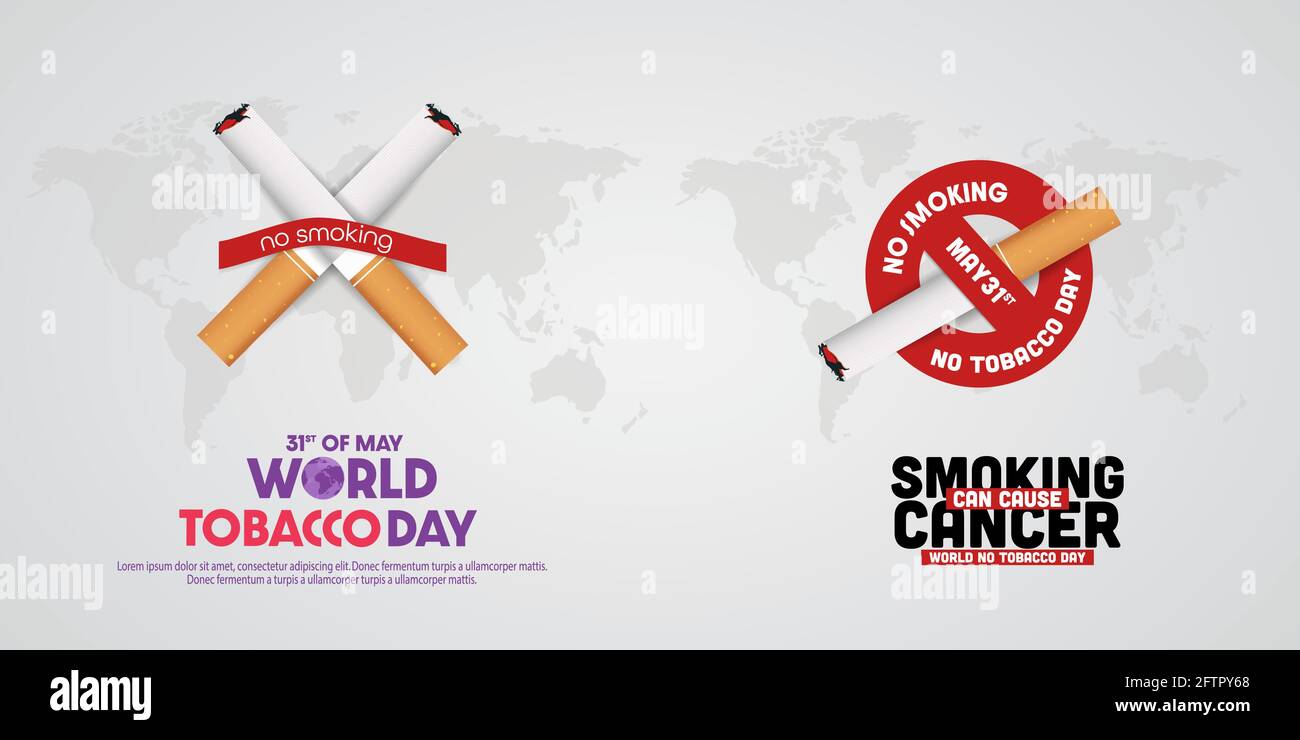 No smoking and World No Tobacco Day poster or banner concept Stock Vector  Image & Art