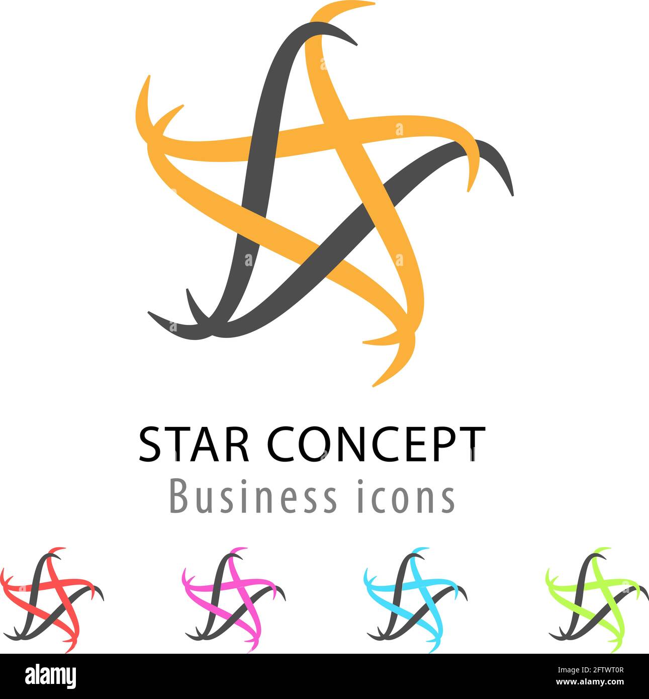 Star concept colorful  icon set Stock Vector