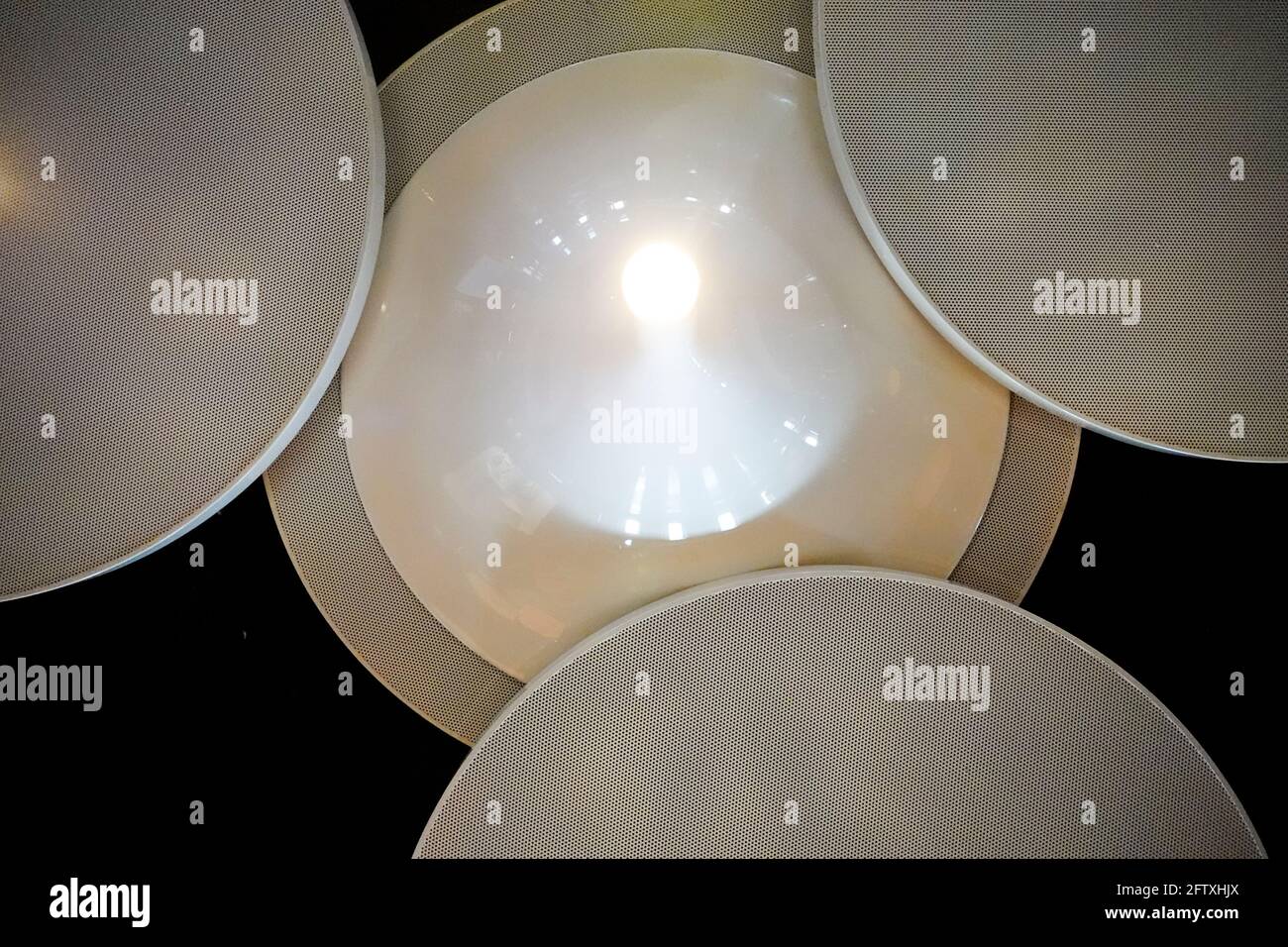 Abstract pattern of circular light fittings Stock Photo Alamy