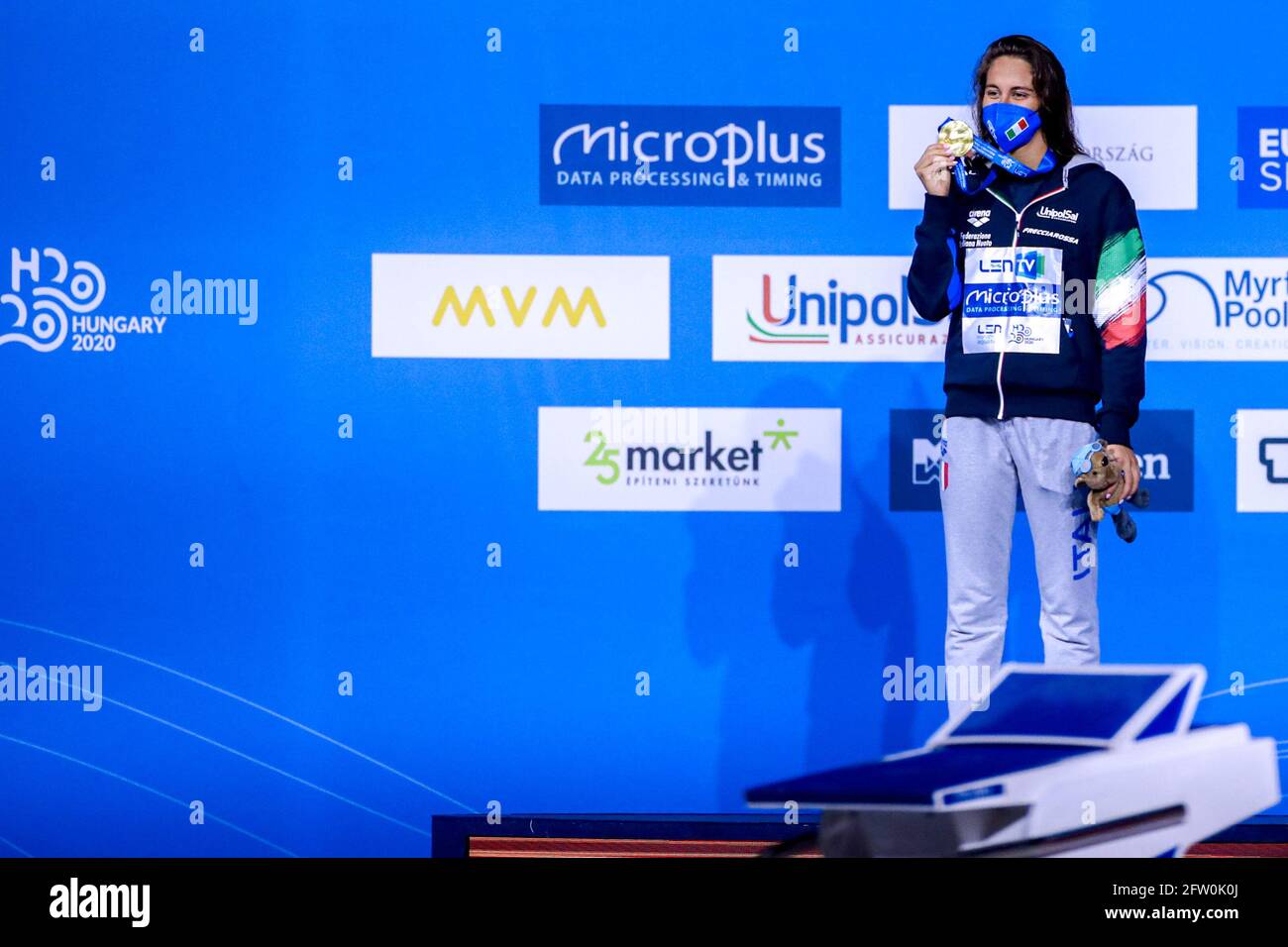 Budapest Hungary 21st May 2021 Budapest Hungary May 21 Simona Quadarella Winner Of The Gold Medal Of The Women 1500m Freestyle Final During The Len European Aquatics Championships Swimming At Duna