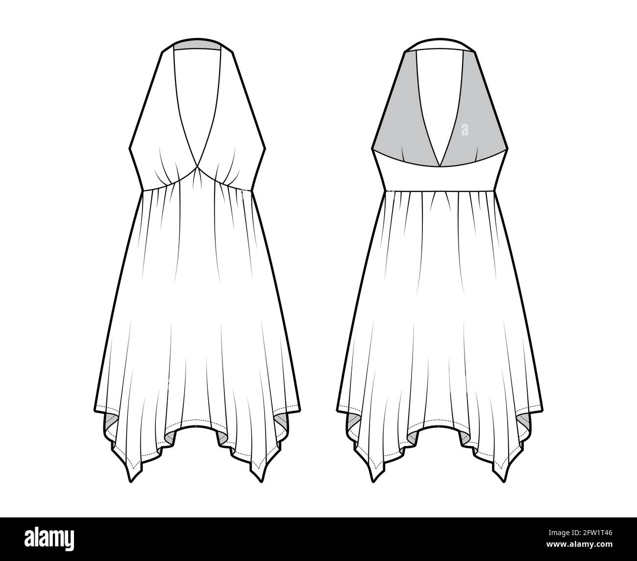 Halter dress, illustration, on a white background Stock Vector Image & Art  - Alamy