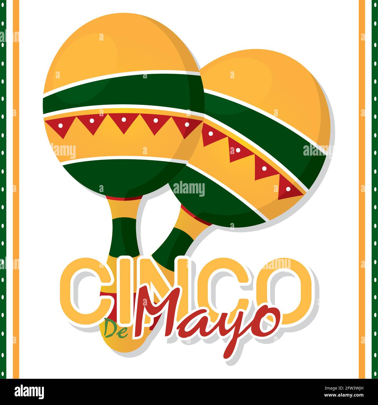 Cinco de mayo poster with a maracas Vector Stock Vector