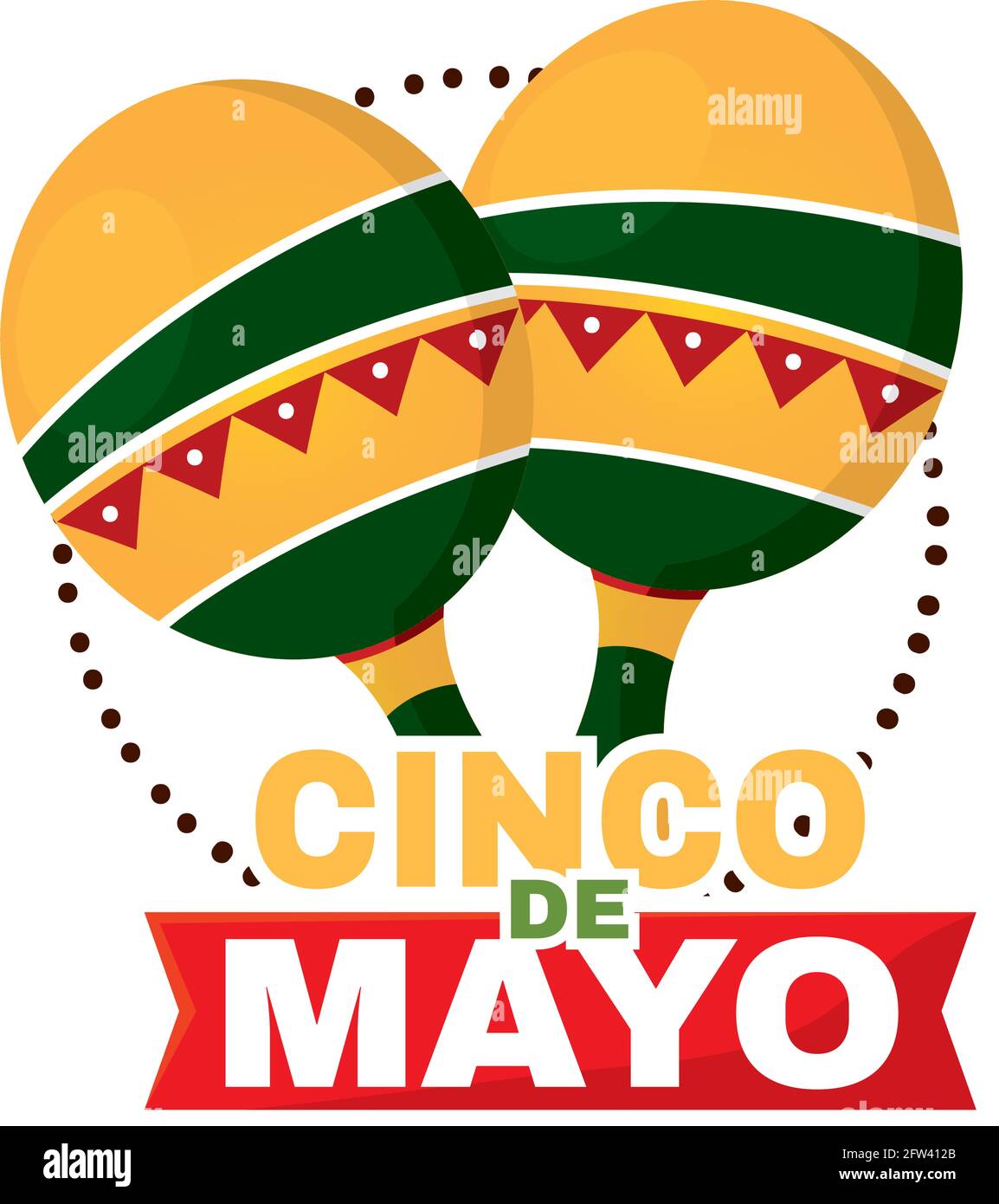 Cinco de mayo poster with a maracas Vector Stock Vector