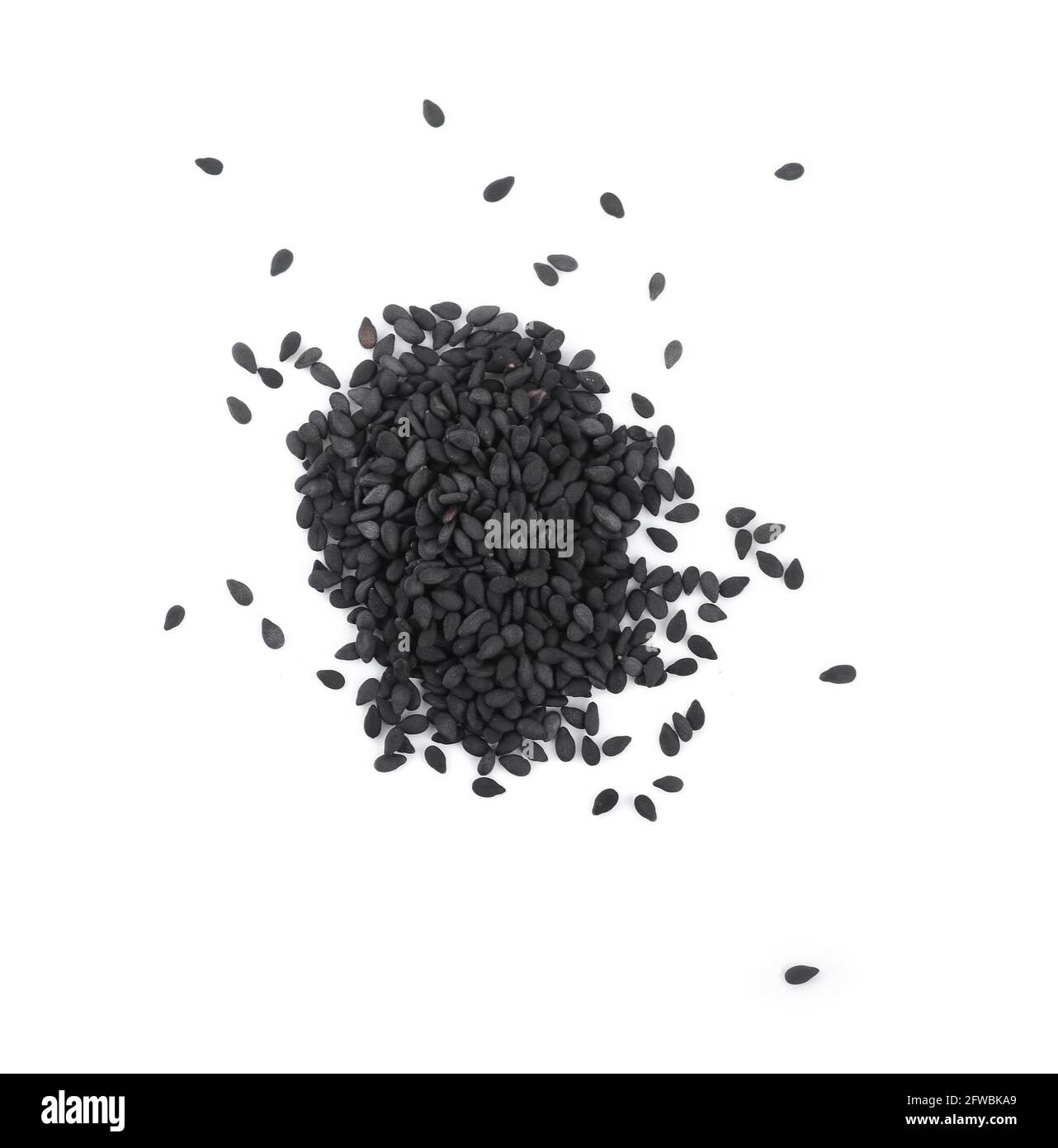 Black Sesame Seeds on white background Stock Photo Alamy