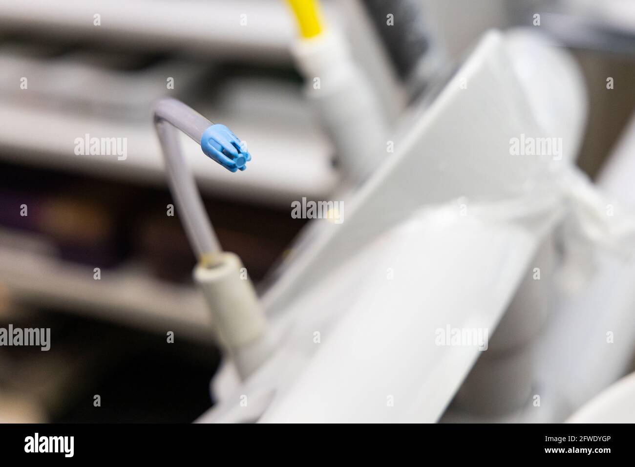 Suction instrument with rubber tip used in dental clinic during surgery