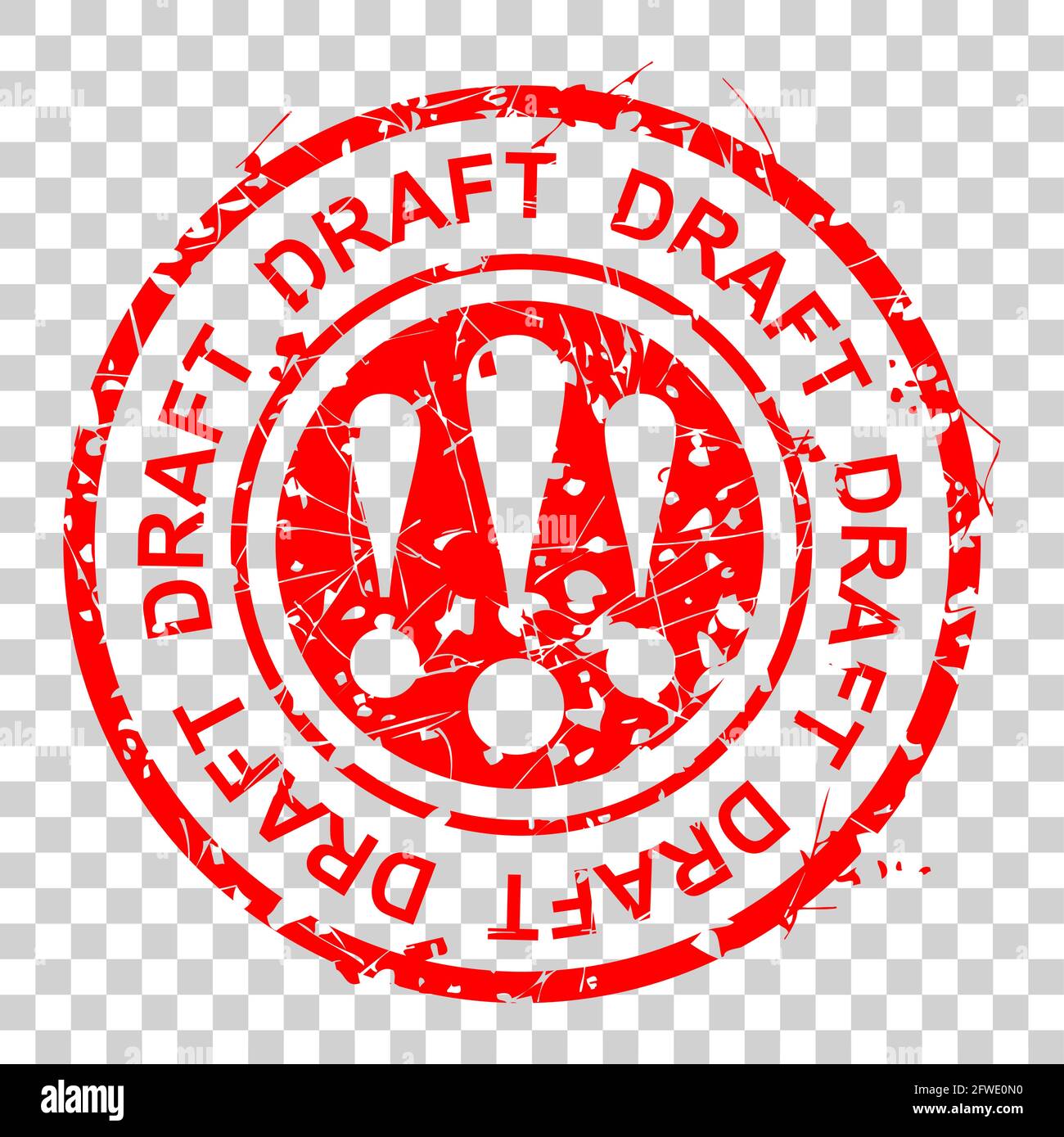 Simple Style Red Circle Rubber stamp, draft, at at tranparent effect ...
