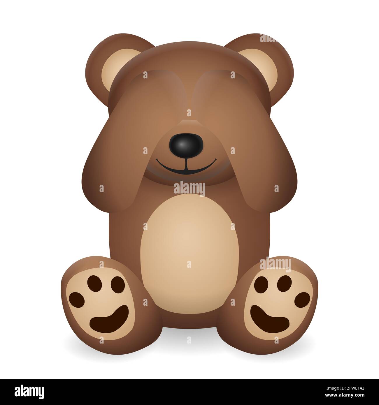 Teddy bear on a white background. Vector illustration Stock Photo - Alamy
